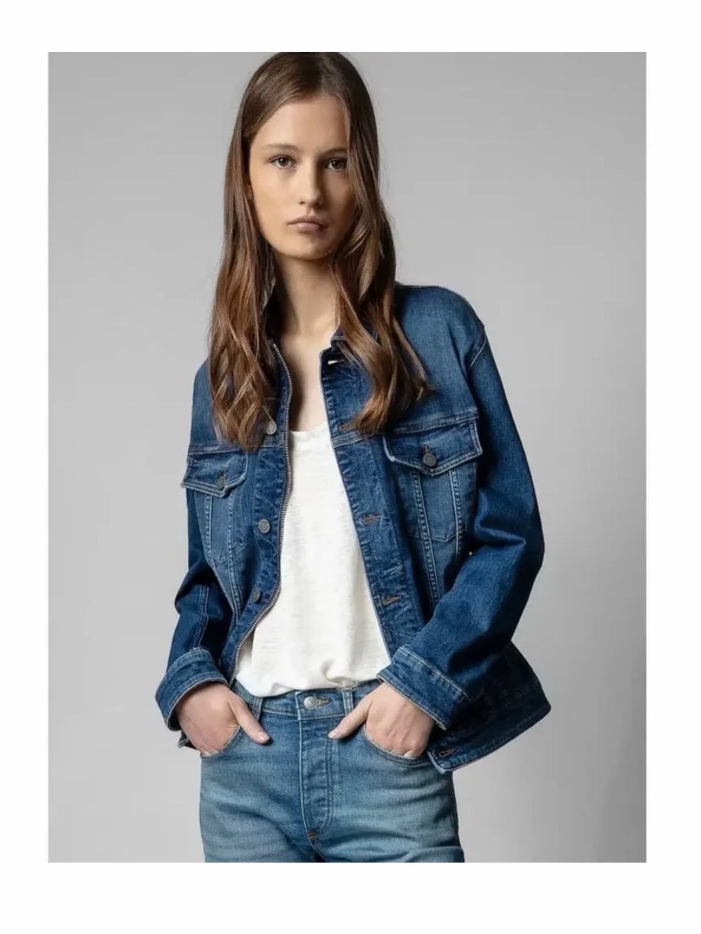 Zadig & Voltaire Two Hearts Kase Denim Jacket - Picture 6 of 12